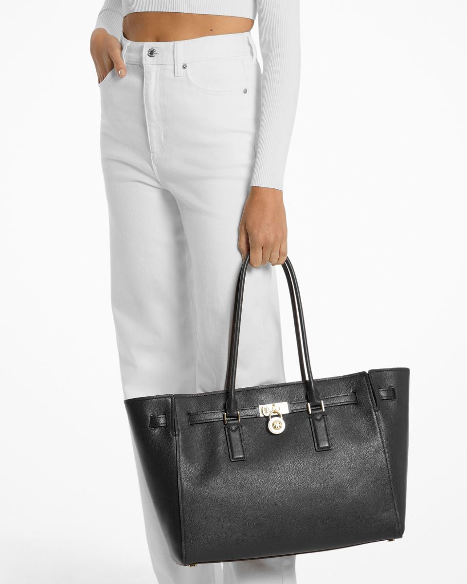 black leather hamilton tote