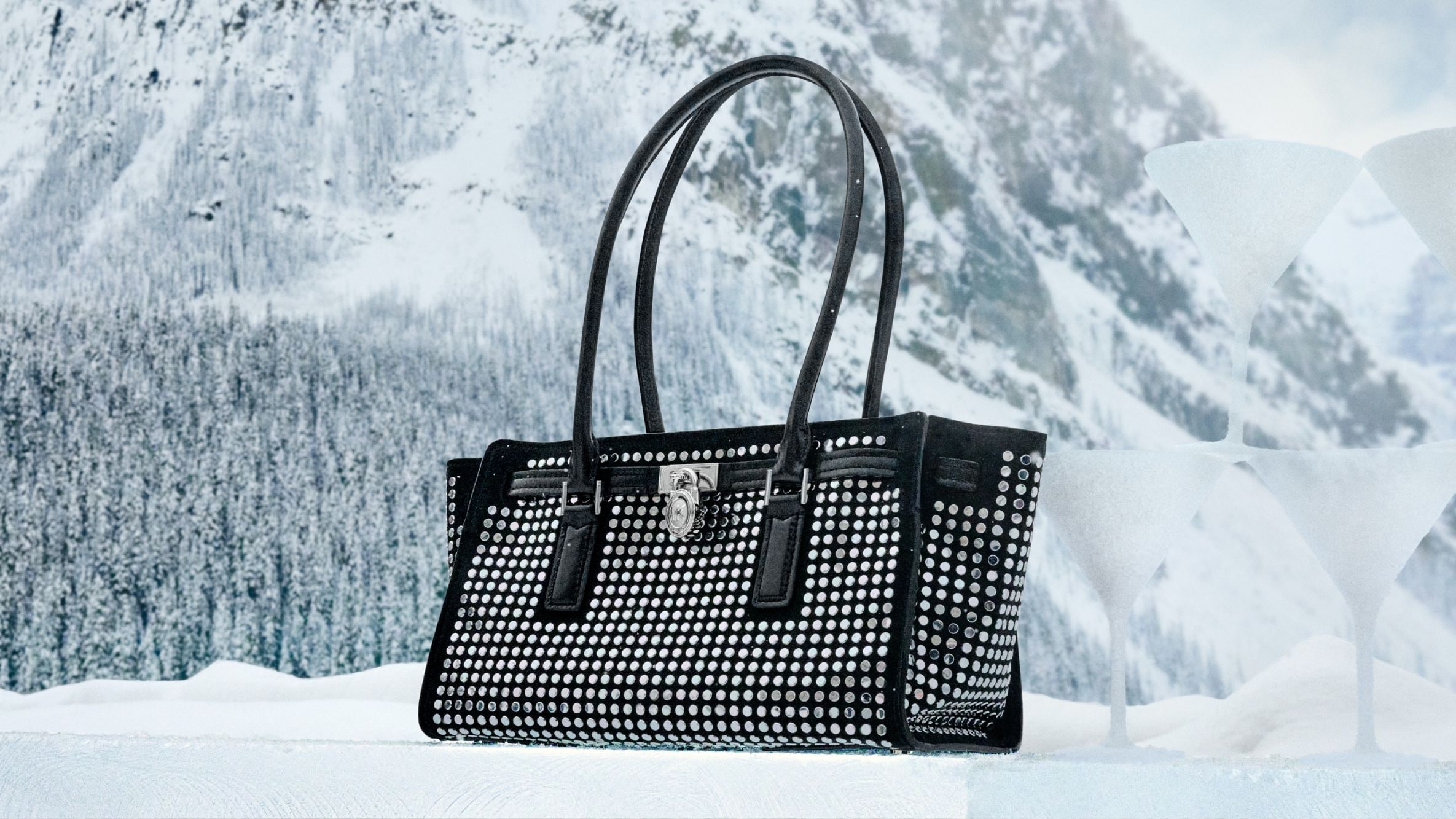 silver studded shoulder bag