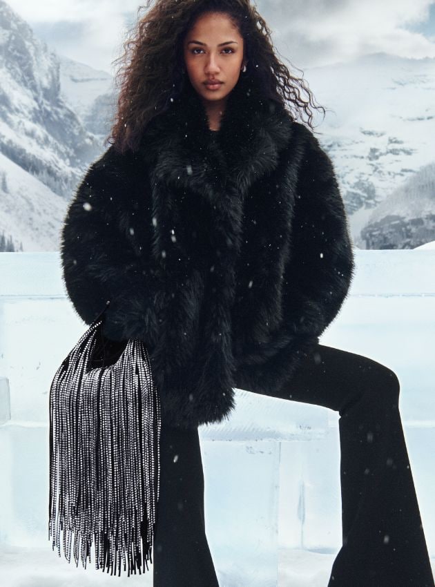 silver fringe nolita tote bag