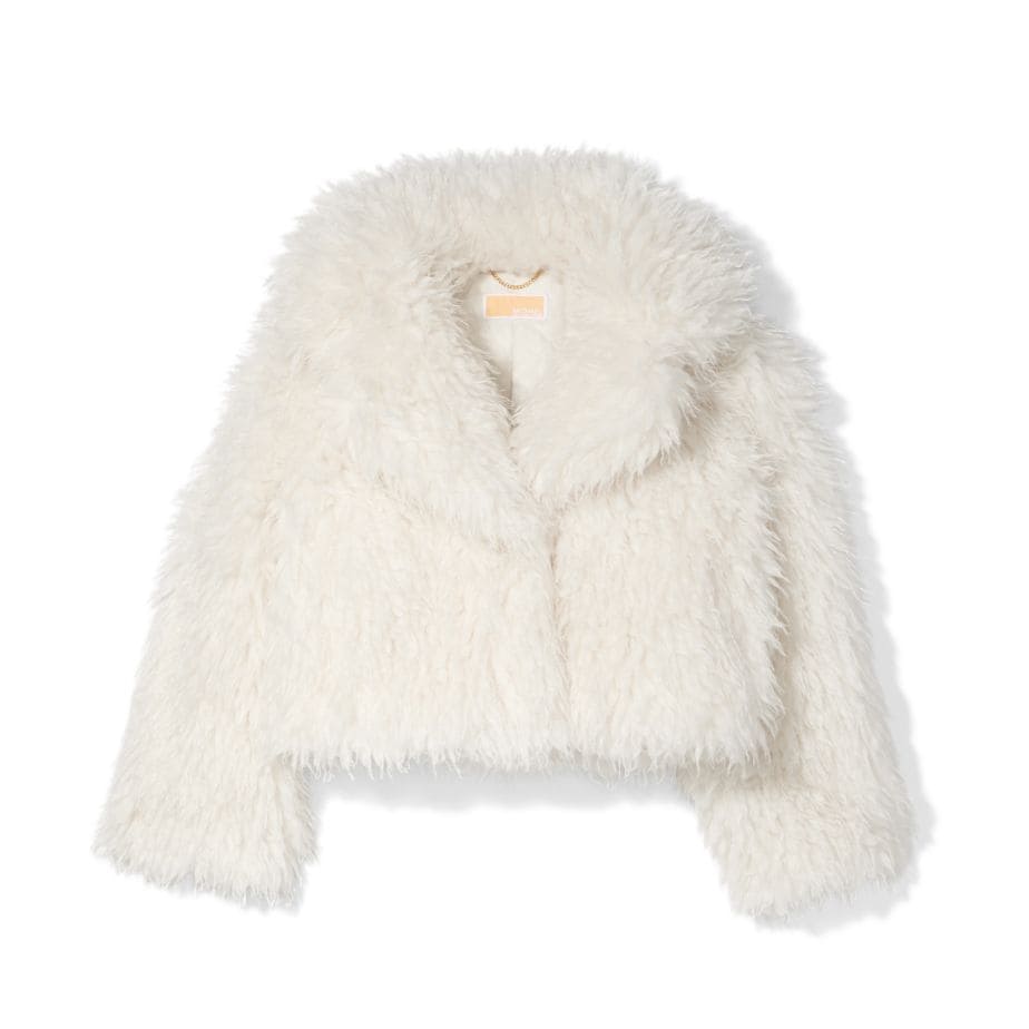 white faux shearling jacket