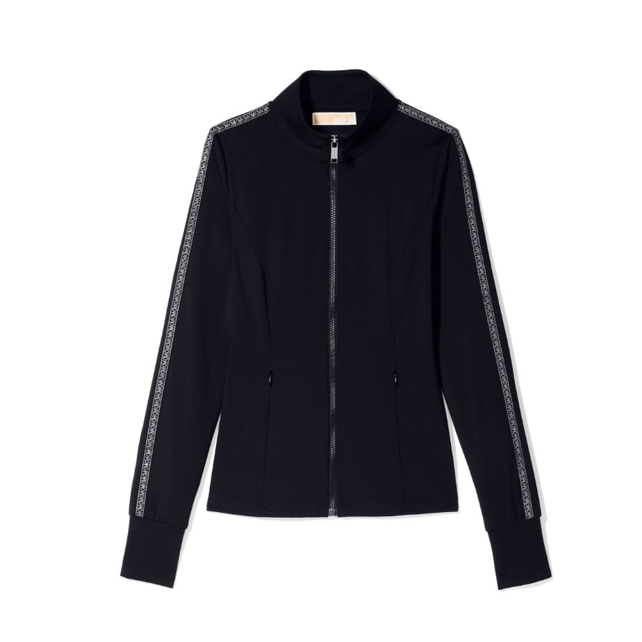 logo tape stretch nylon jacket