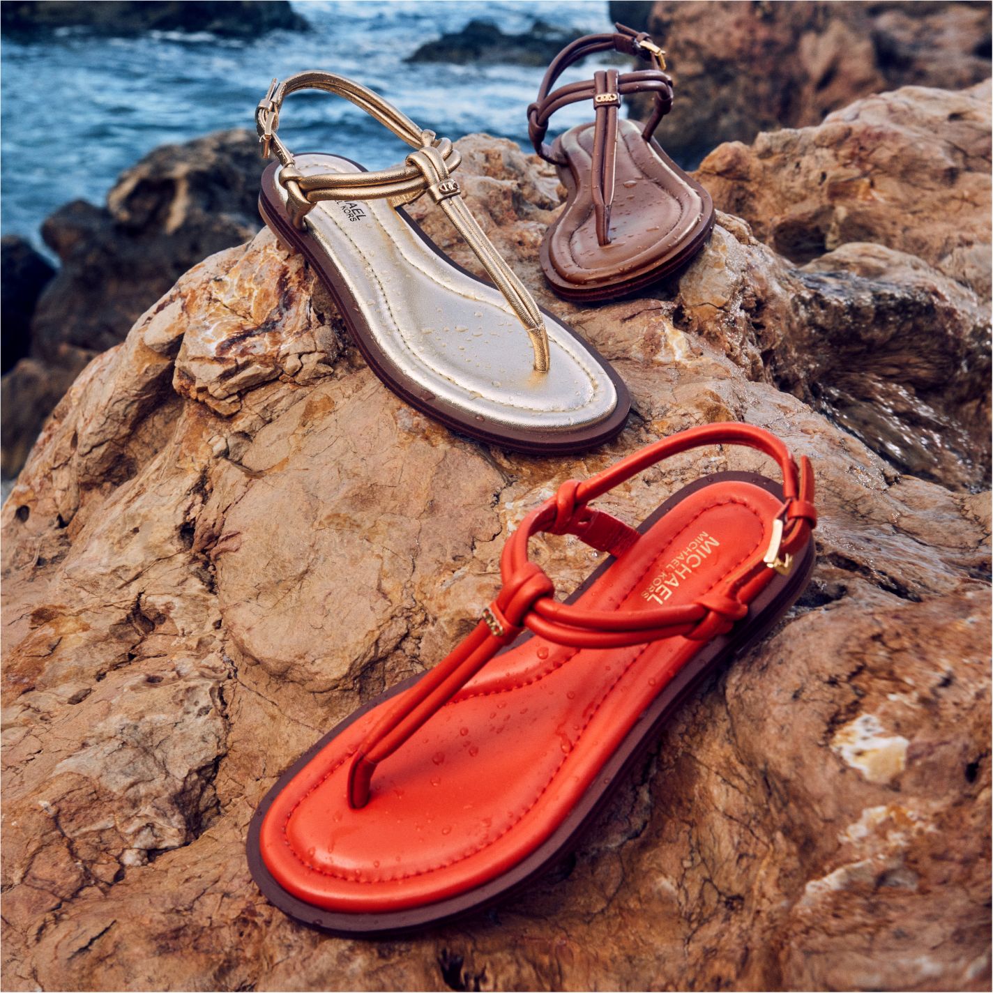 michael kors sandals rose gold