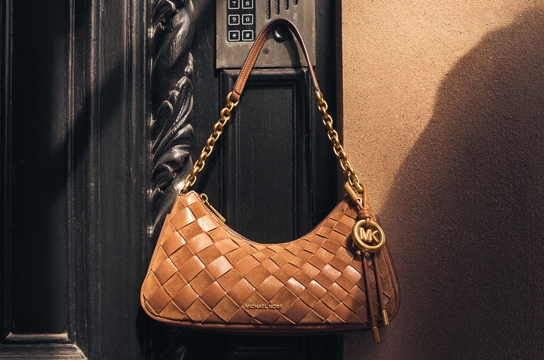 brown woven leather nolita handbag