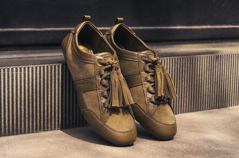 green suede keely sneakers