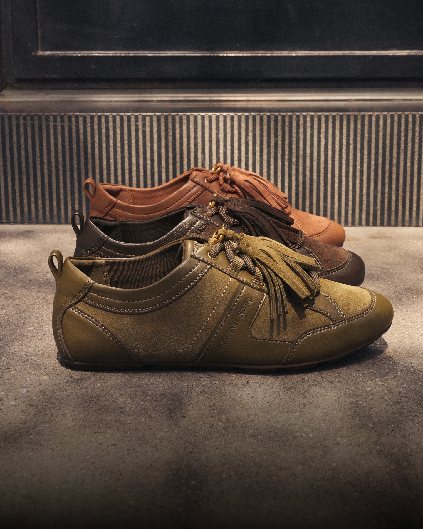 sleek sneakers with tassels