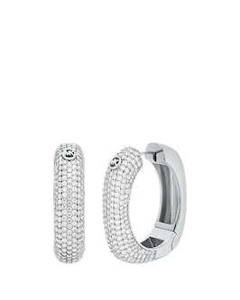 Pav&eacute; Square Hoop Earrings