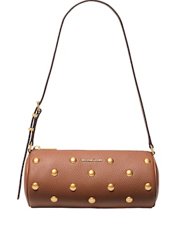 Izzy Small Studded Pebbled Leather Barrel Pochette