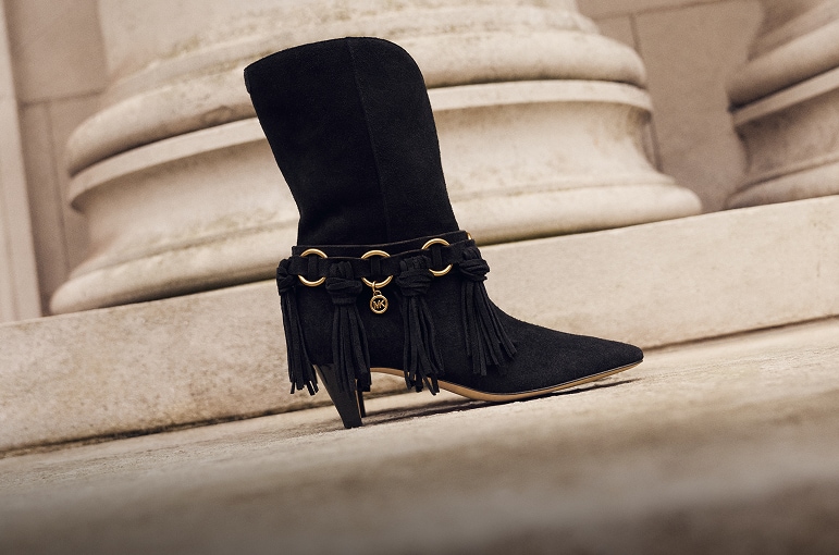 suede fringe boot