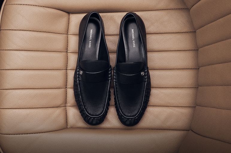 black loafers