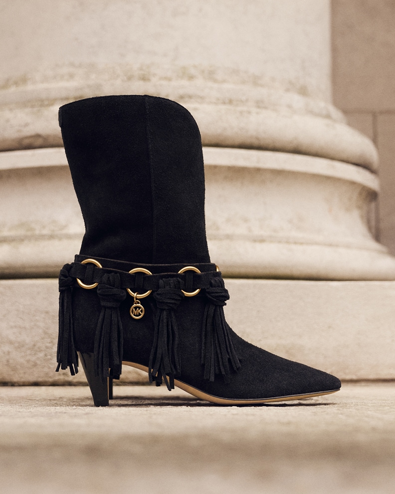 black suede ankle boots