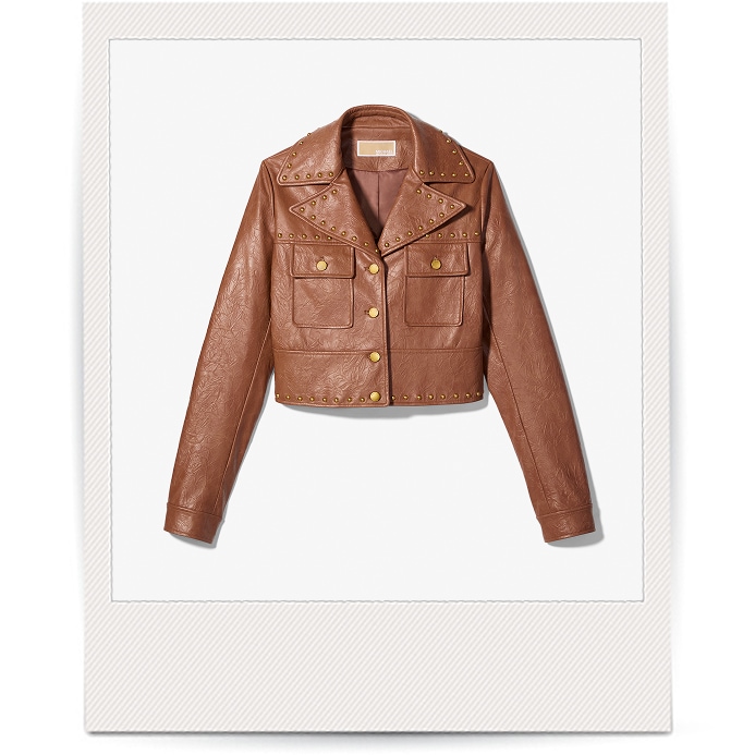 brown leather jacket