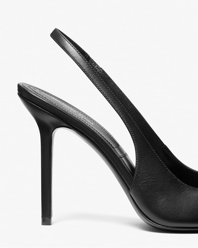 black leather heel