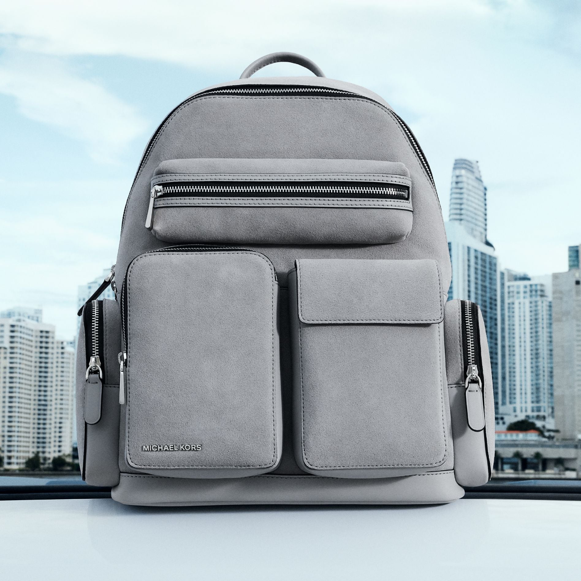 men's suede backpack