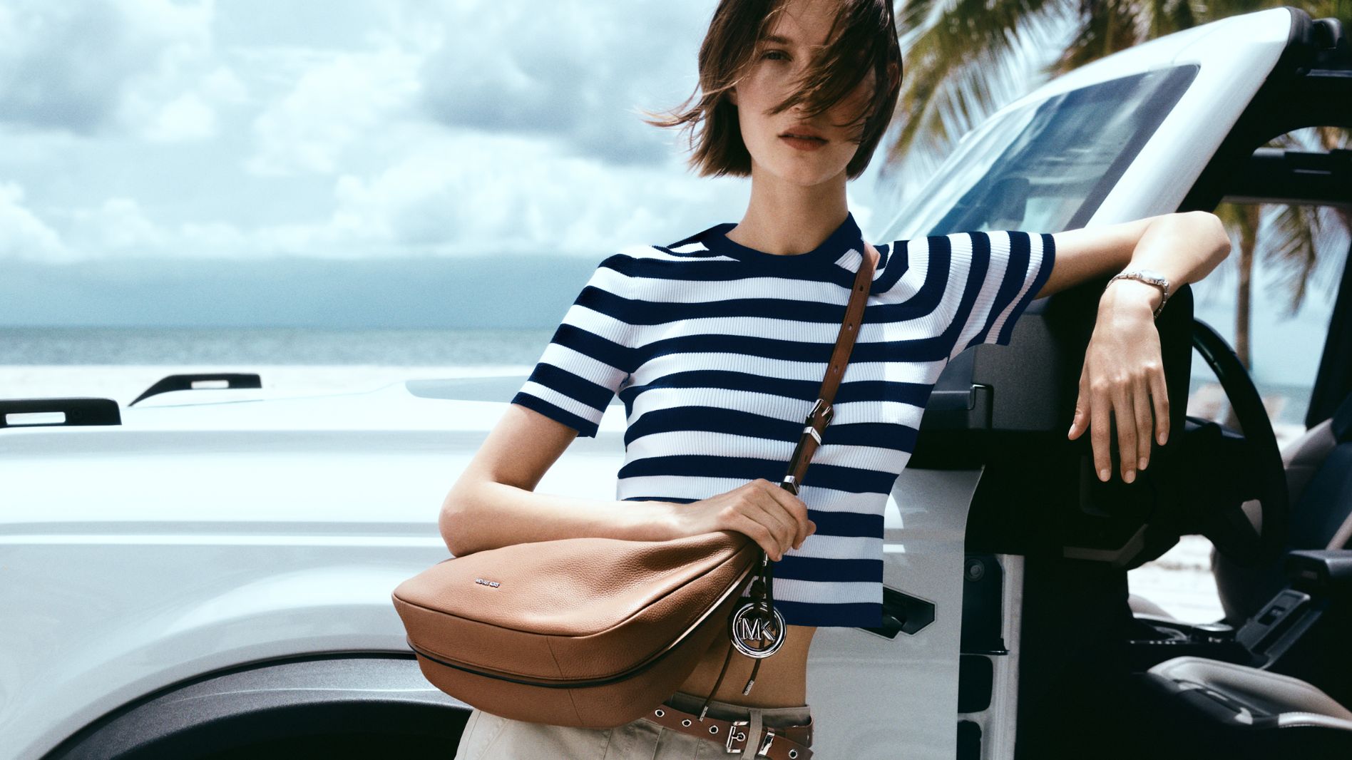 striped knit top and laila crossbody bag