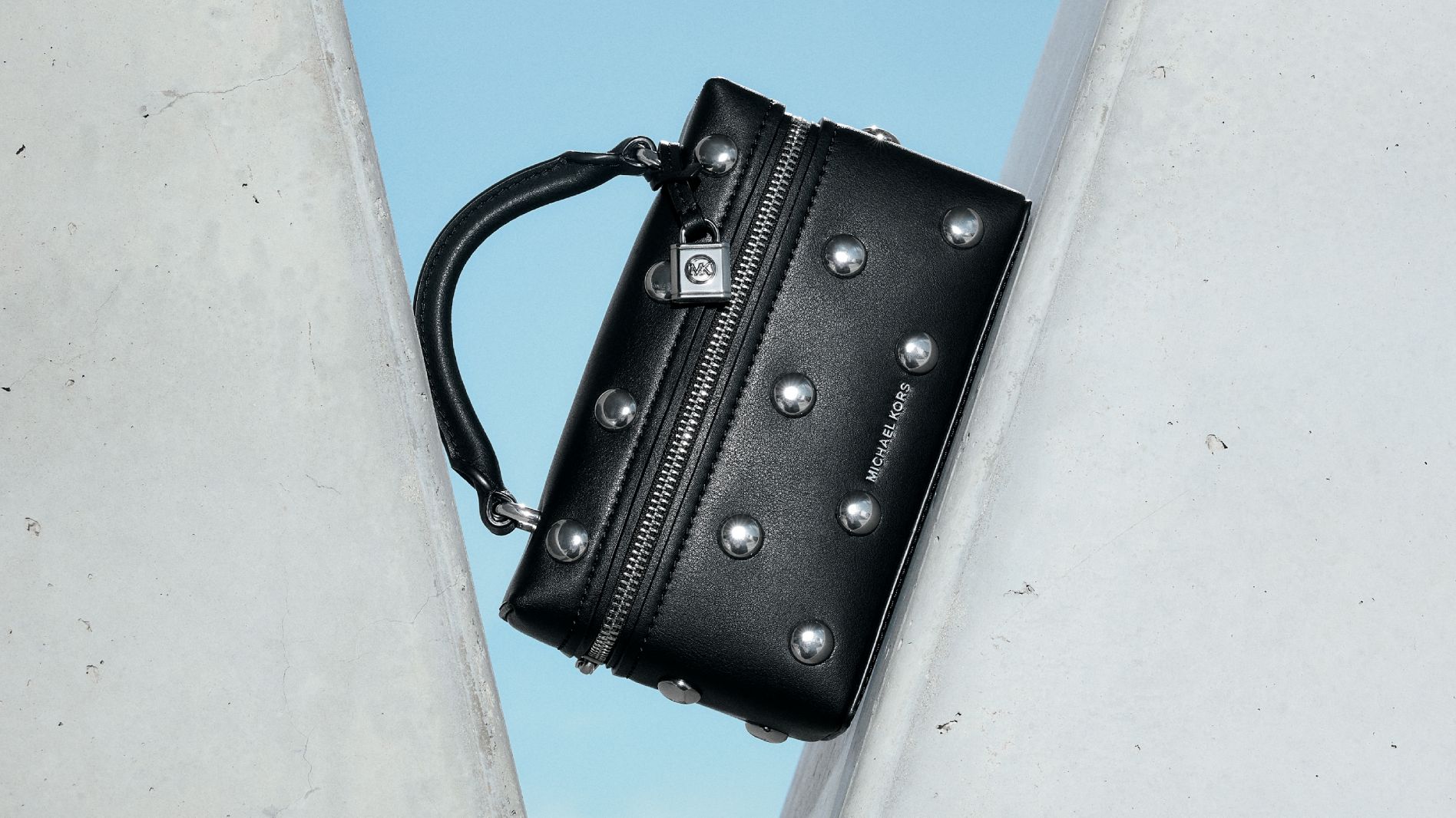 black studded mini bag