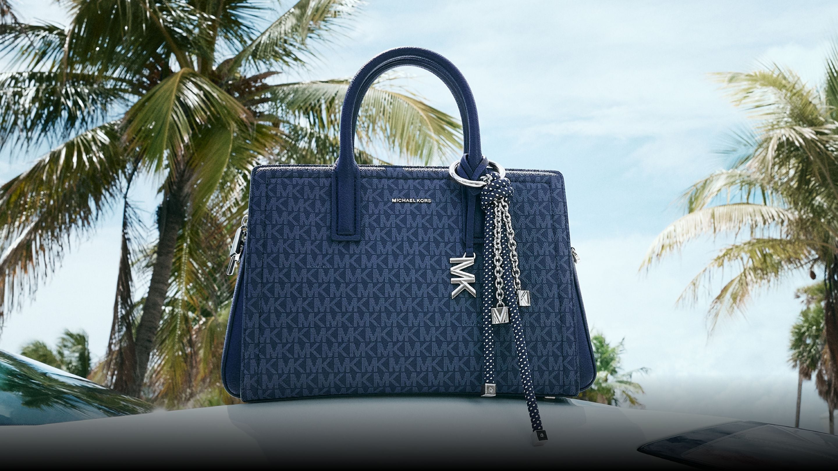 laila blue logo satchel