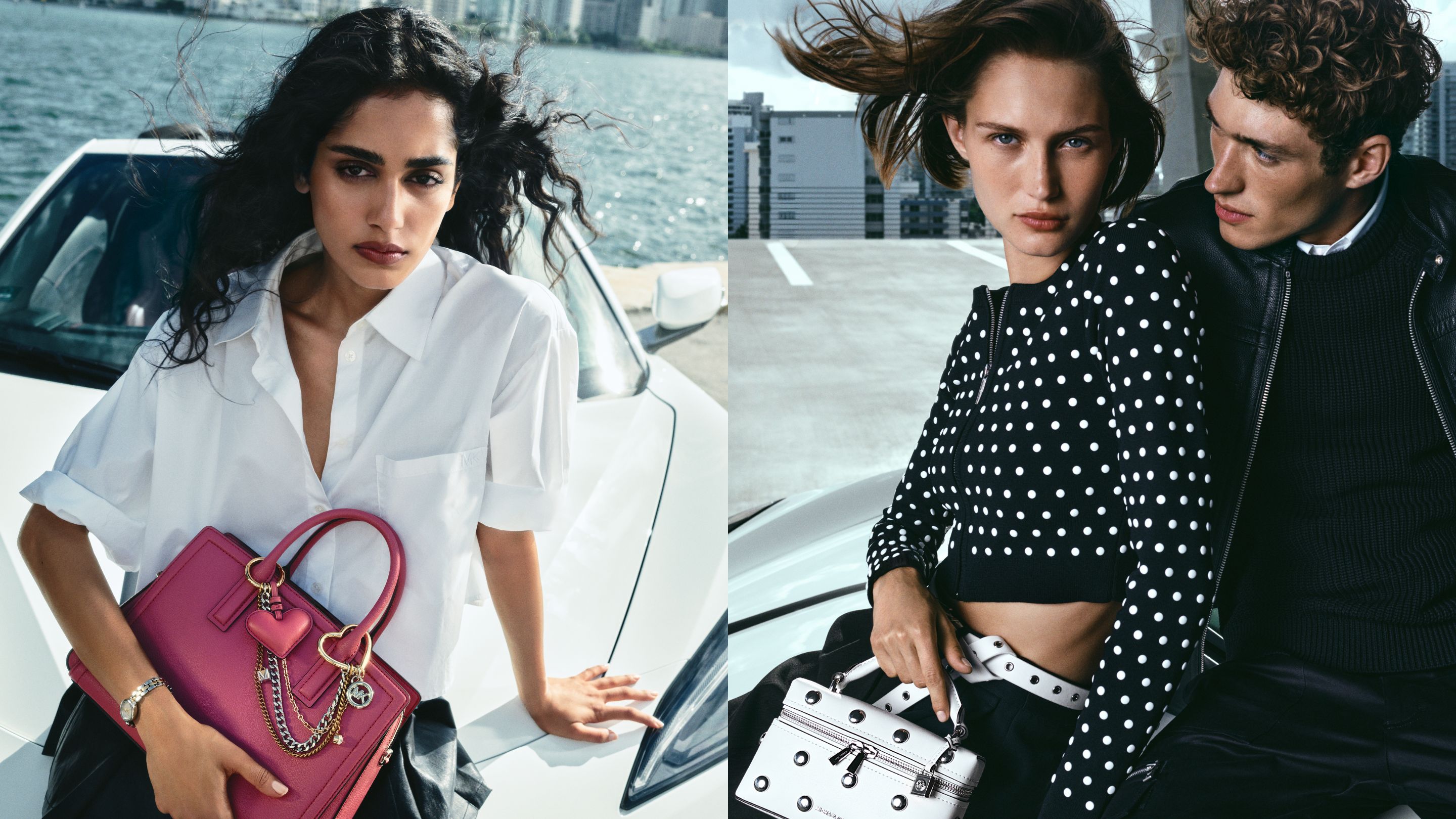 pink laila satchel with charms