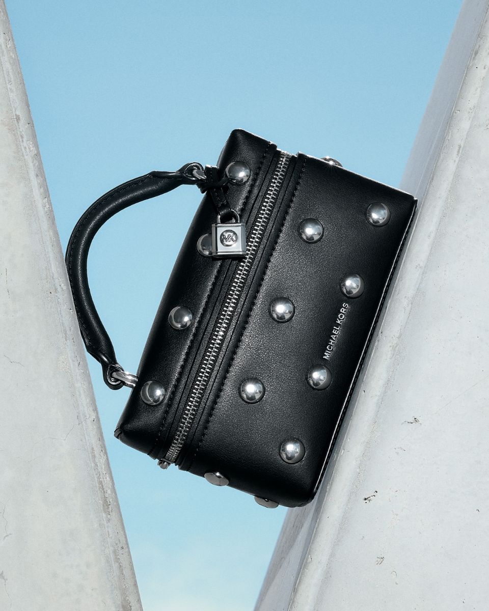 Jana Extra-Small Studded Leather Crossbody Bag in OPTIC WHITE