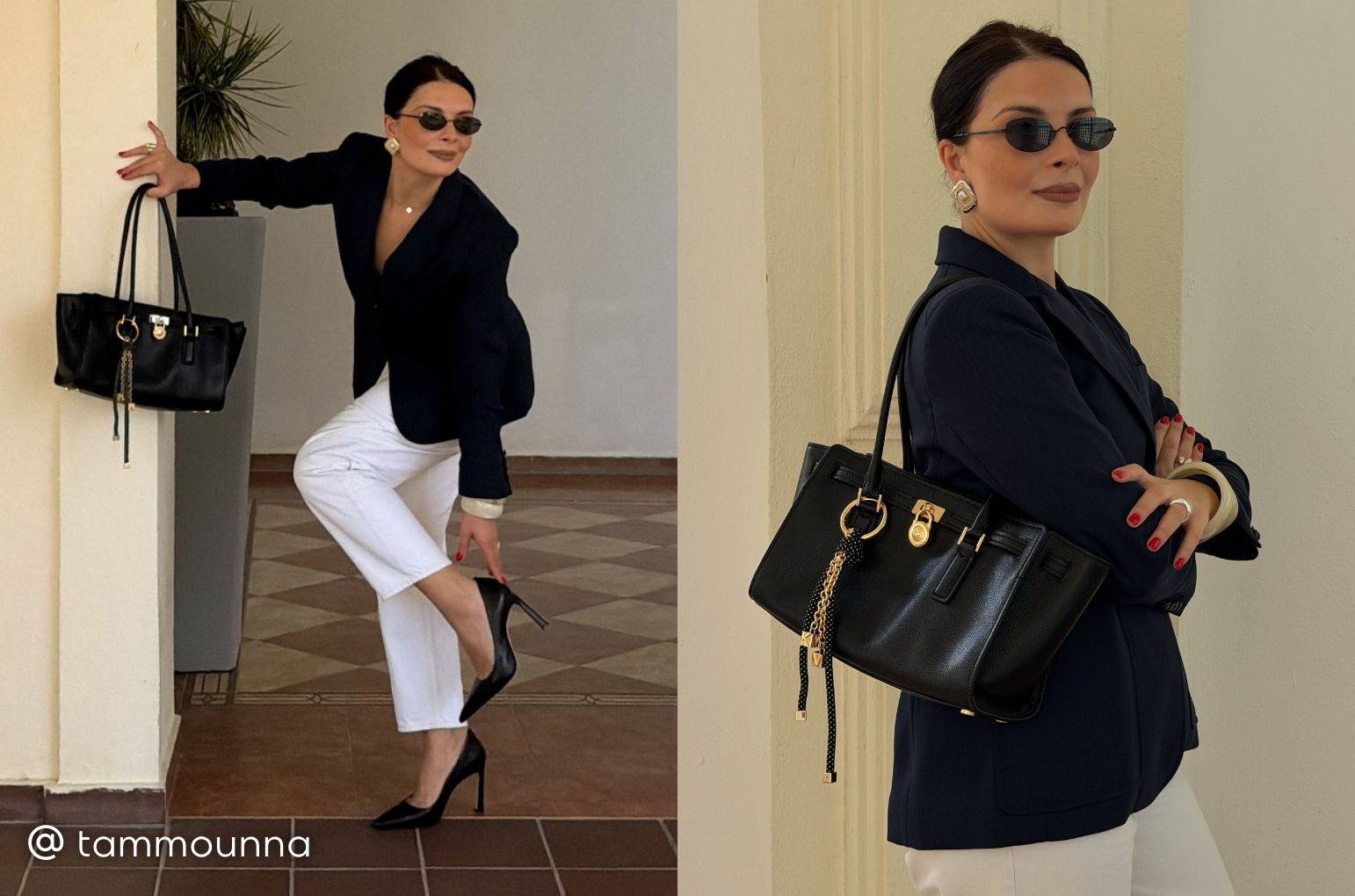 tammounna portant le sac &agrave; main hamilton