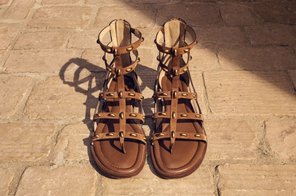 brown leather sandals