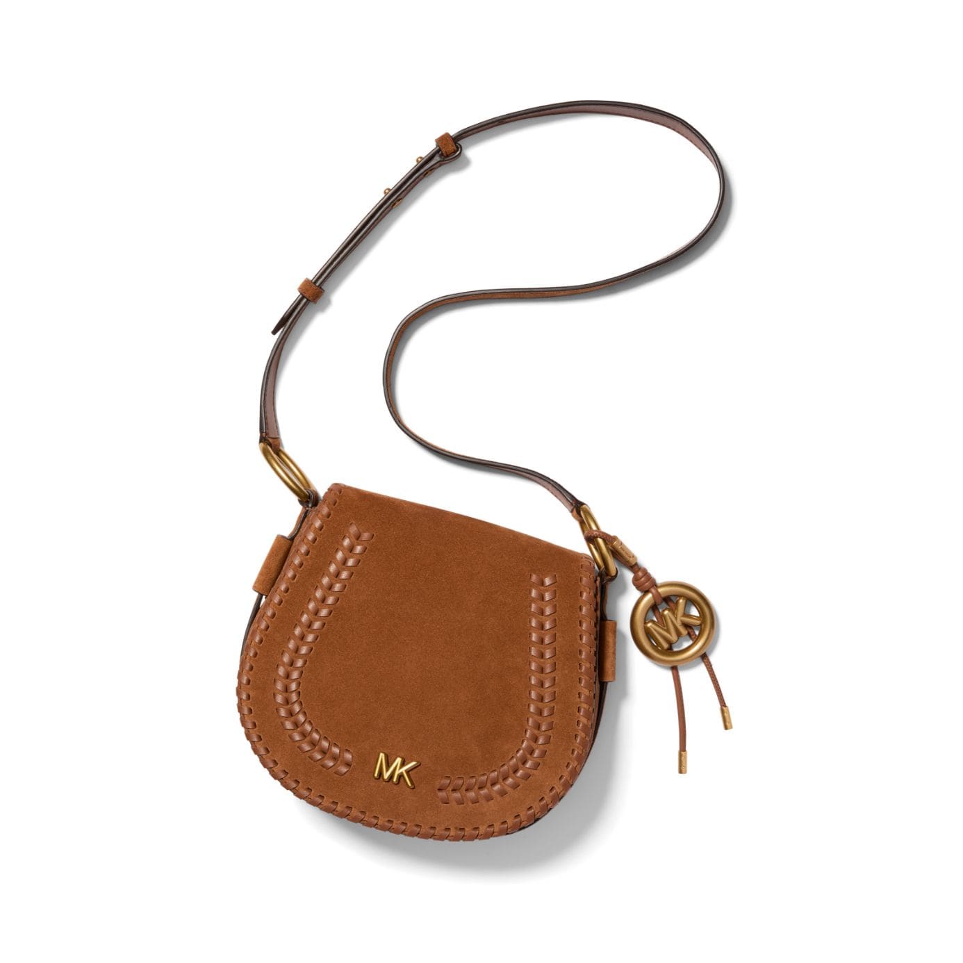 bandolera de gamuza en tono marr&oacute;n