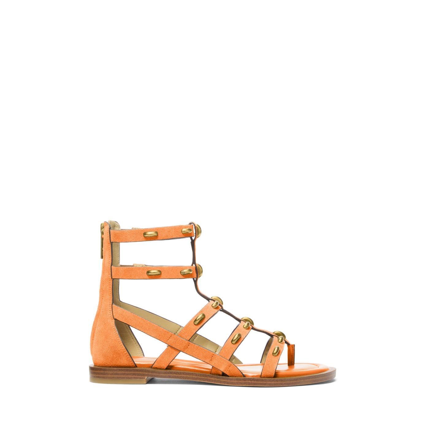 sandalias estilo gladiador en tono naranja