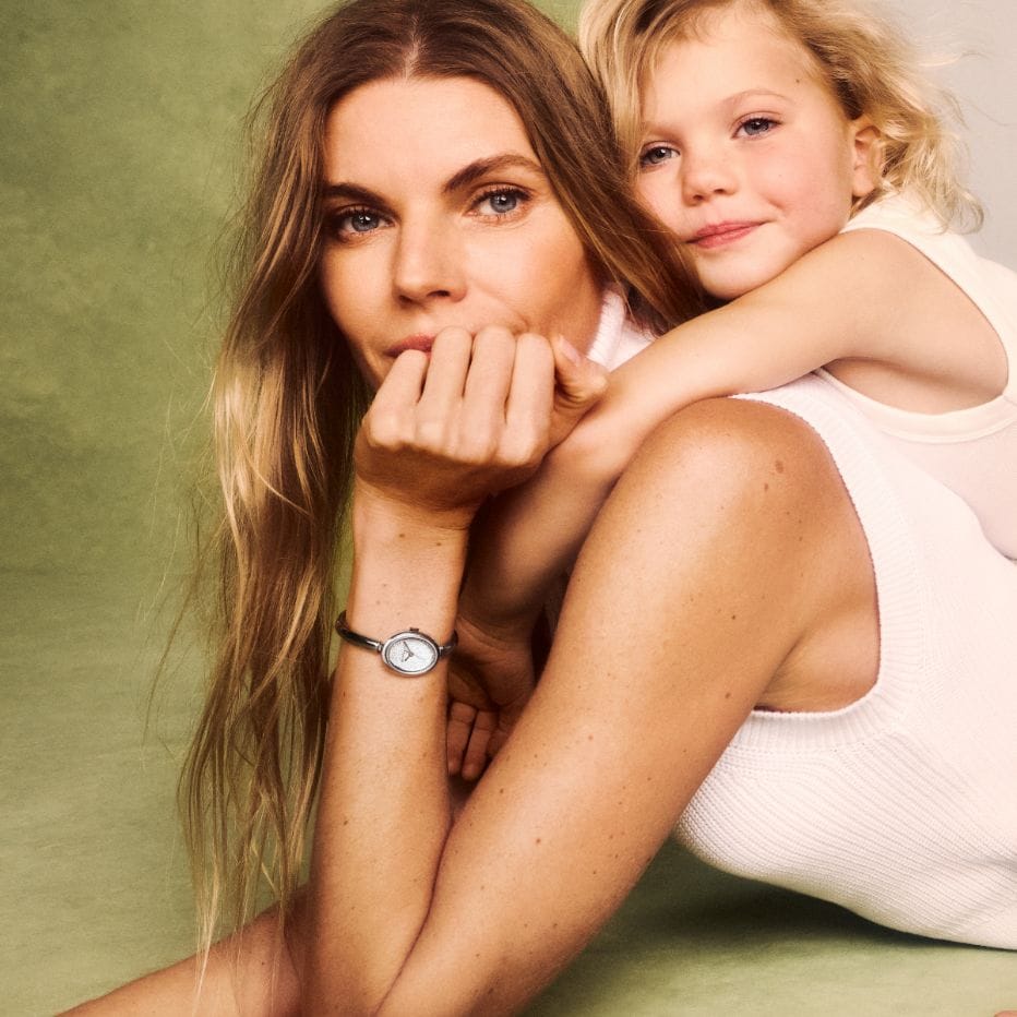 mom modeling with watch