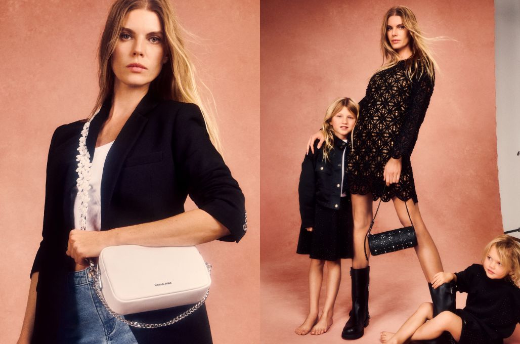 mother with children wearing michael kors clothing