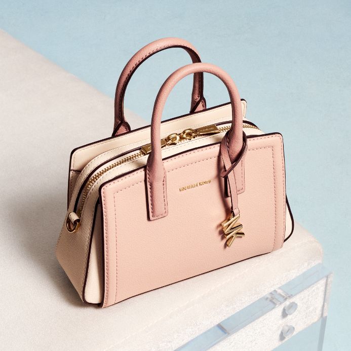 pink satchel handbag