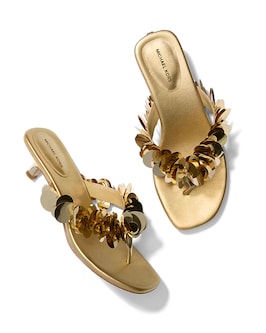 Loretta Sequin Embellished Metallic Sandal