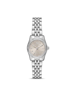 Petite Lexington Pav&eacute; Silver-Tone Watch