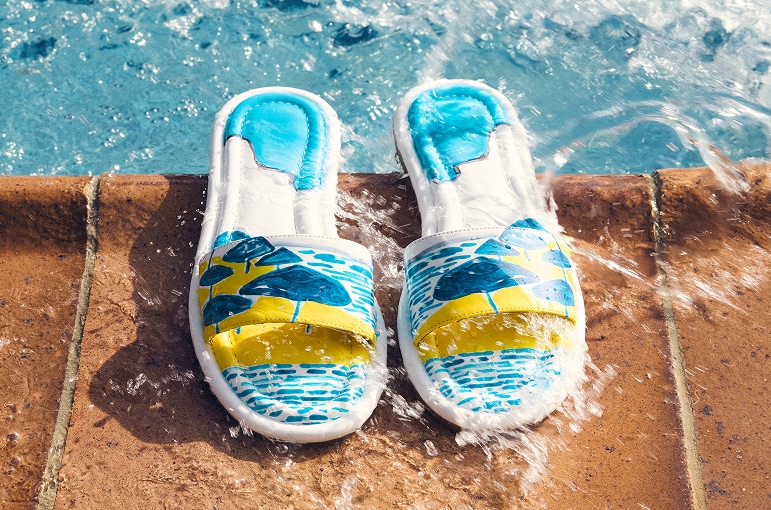 sandals in water