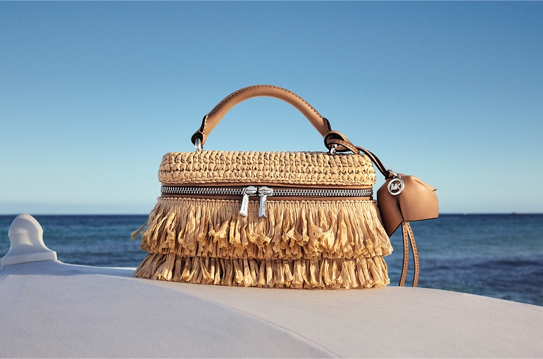 textural straw mini bag