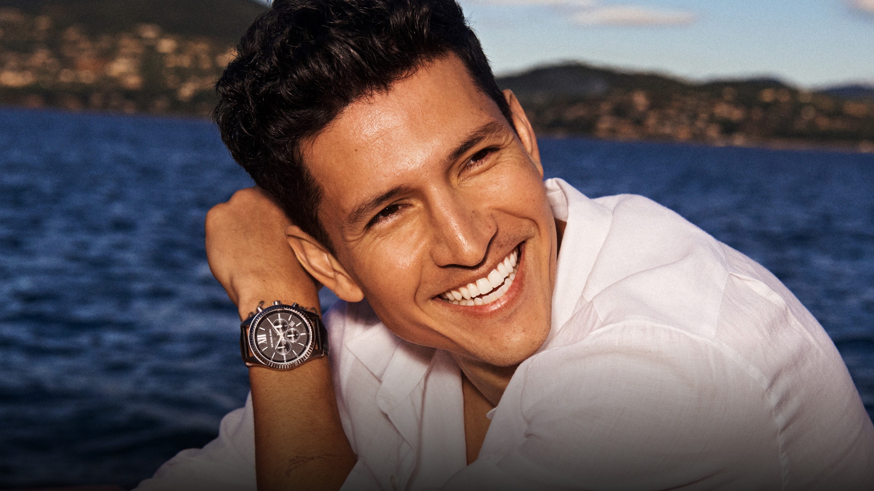 male model wearing michael kors watch