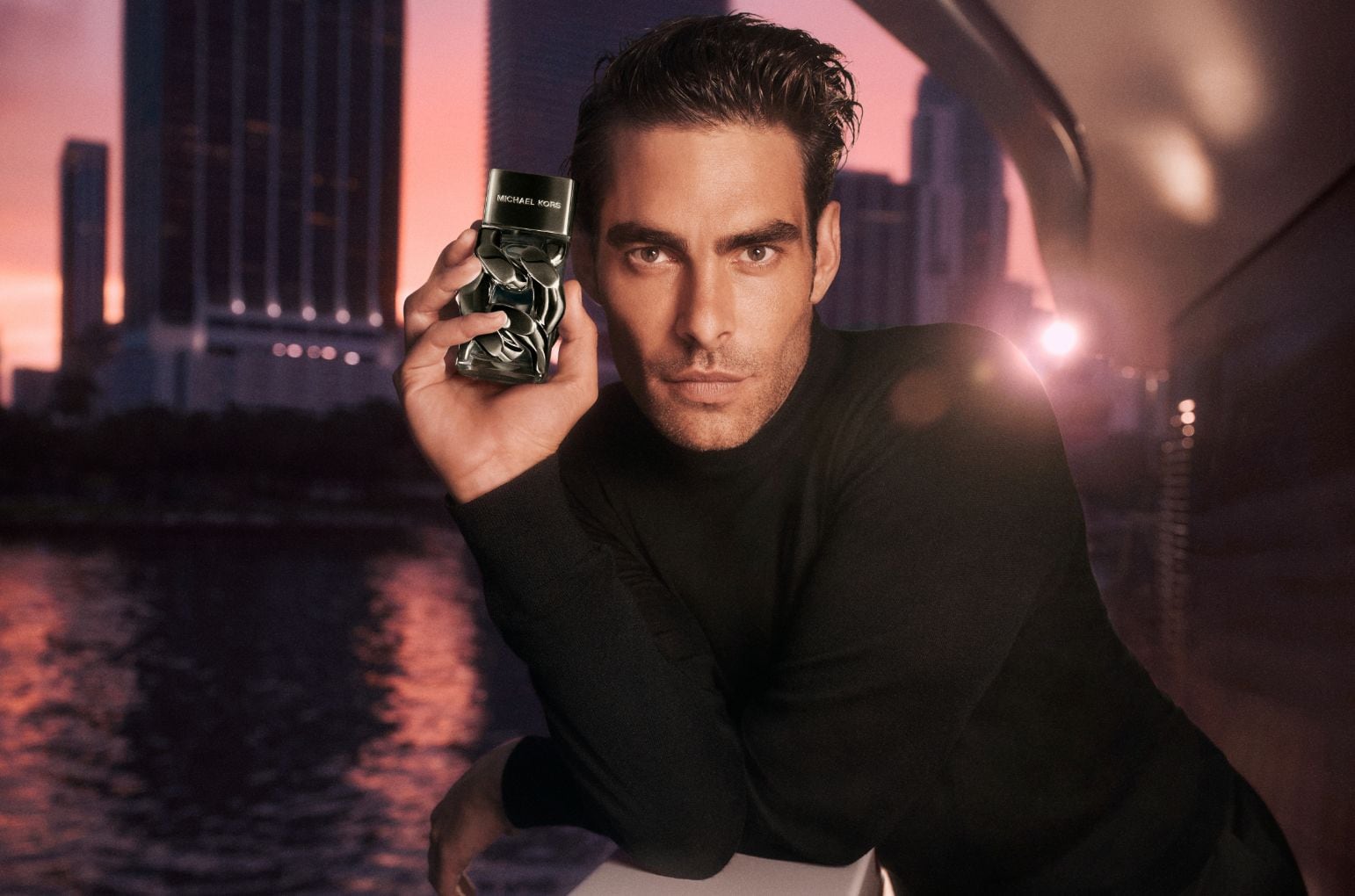 male model with fragrance