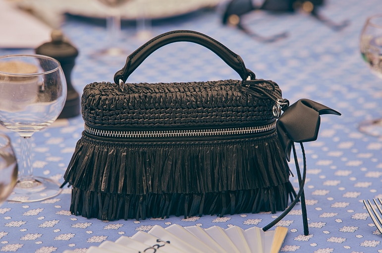 black hand crocheted jana bag